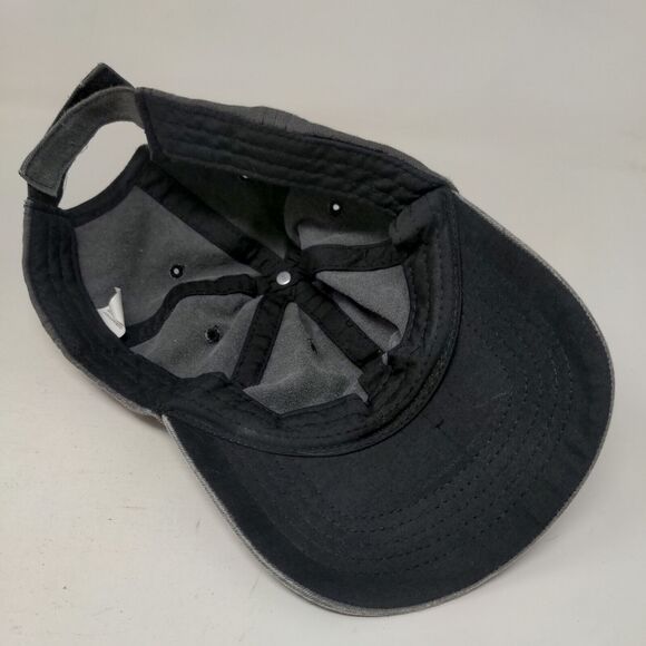 Unbranded Strapback Hat Black Soot Gray OSFM Adjustable Blank - Picture 6 of 7